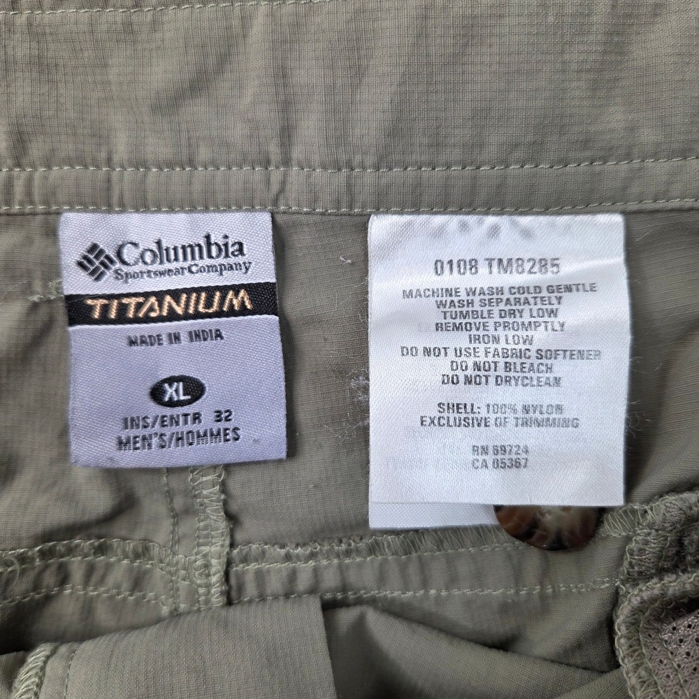 Columbia Cargo Pants Mens XL Green Excellent Titanium Hiking Outdoor TM8285 - Picture 7 of 9